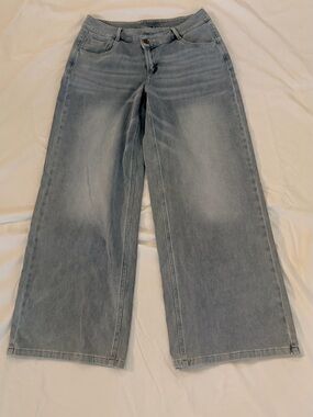 HALARA Light Blue Denim Wide Leg Jeans